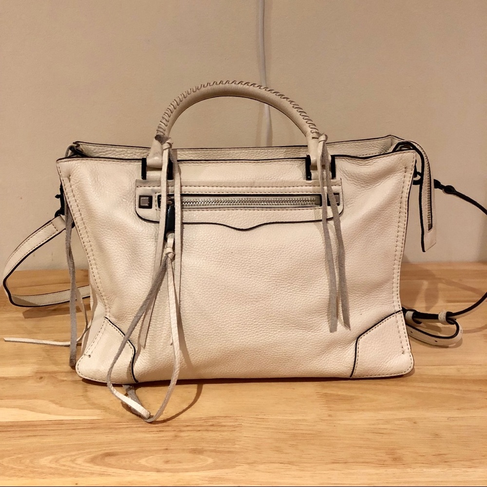 Rebecca Minkoff off white satchel with black trims